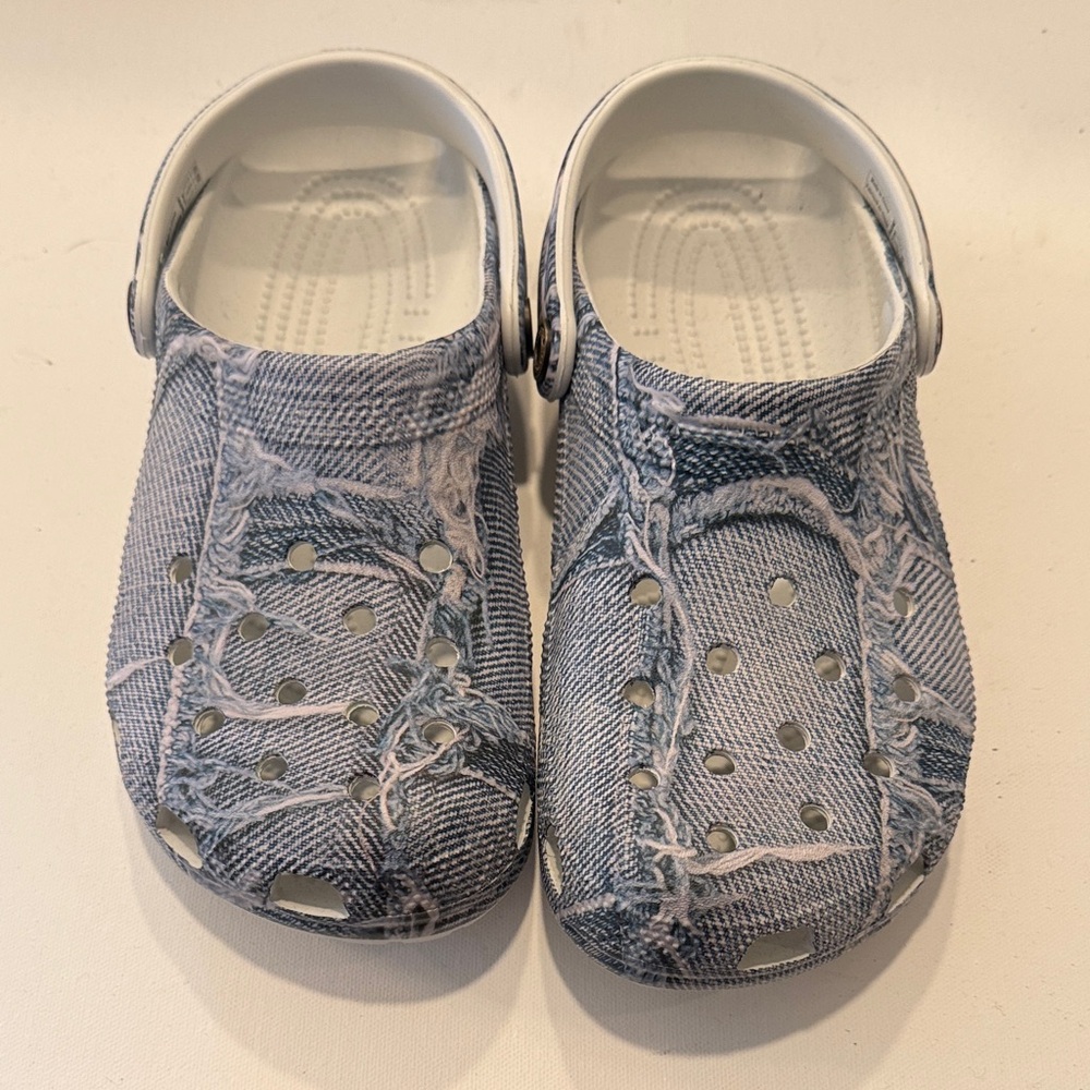CROCS Kids Denim Pattern Clogs - image 1